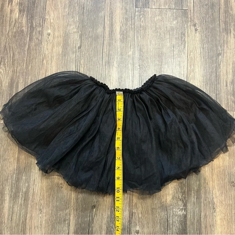 Girls Tulle Tutu Black Elastic Waist Mini Skirt Size